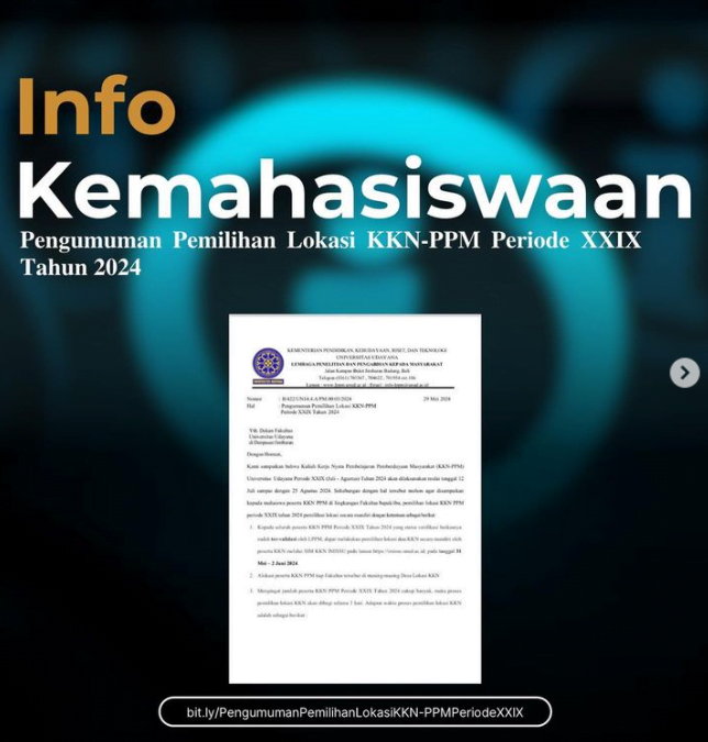 PEMILIHAN LOKASI KKN-PPM PERIODE XXIX TAHUN 2024